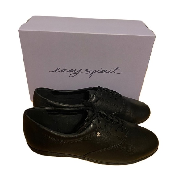 Easy Spirit Motion Leather Oxford Shoes Lace Up Black Sz 8D NEW - Picture 1 of 8